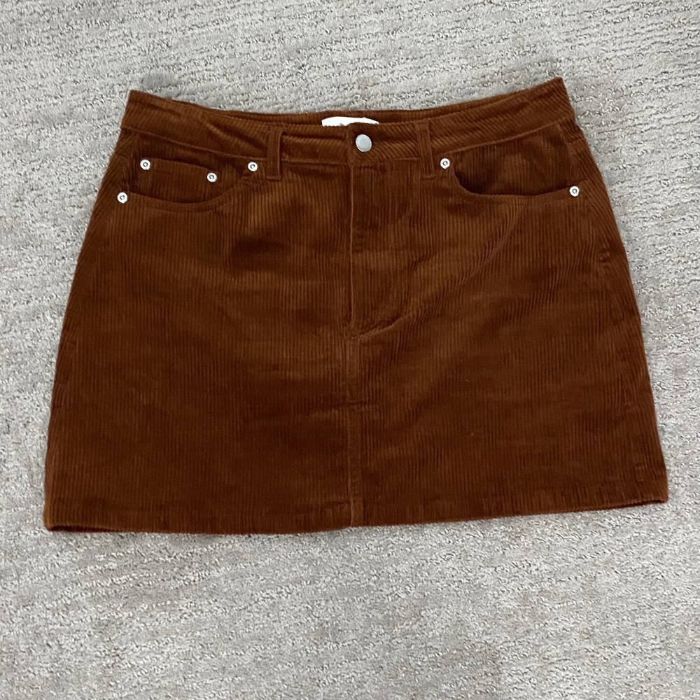 Brown H&M Corduroy Skirt - Size 10